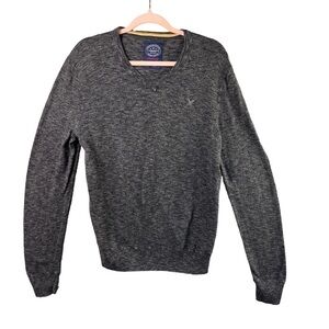 American Eagle V-Neck Sweater Long Sleeve Gray Men's Size M